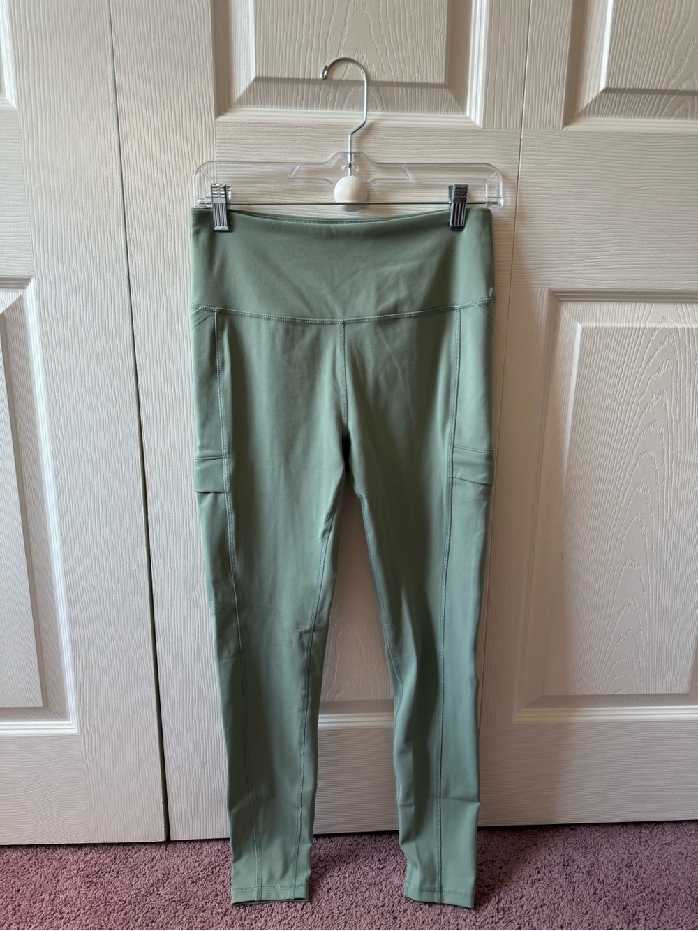 Avalanche Sage Green High-Rise Leggings with Side Pockets
